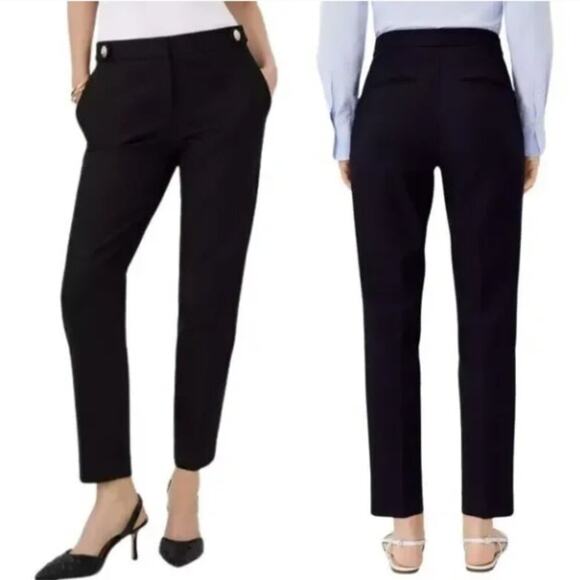 NWOT LOFT Petite Black Marisa Trouser Pant Size 4P - Picture 1 of 9